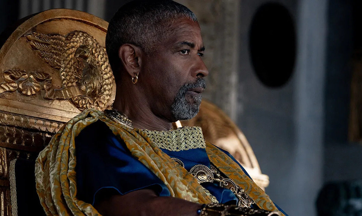 Denzel Washington in una scena de Il gladiatore 2